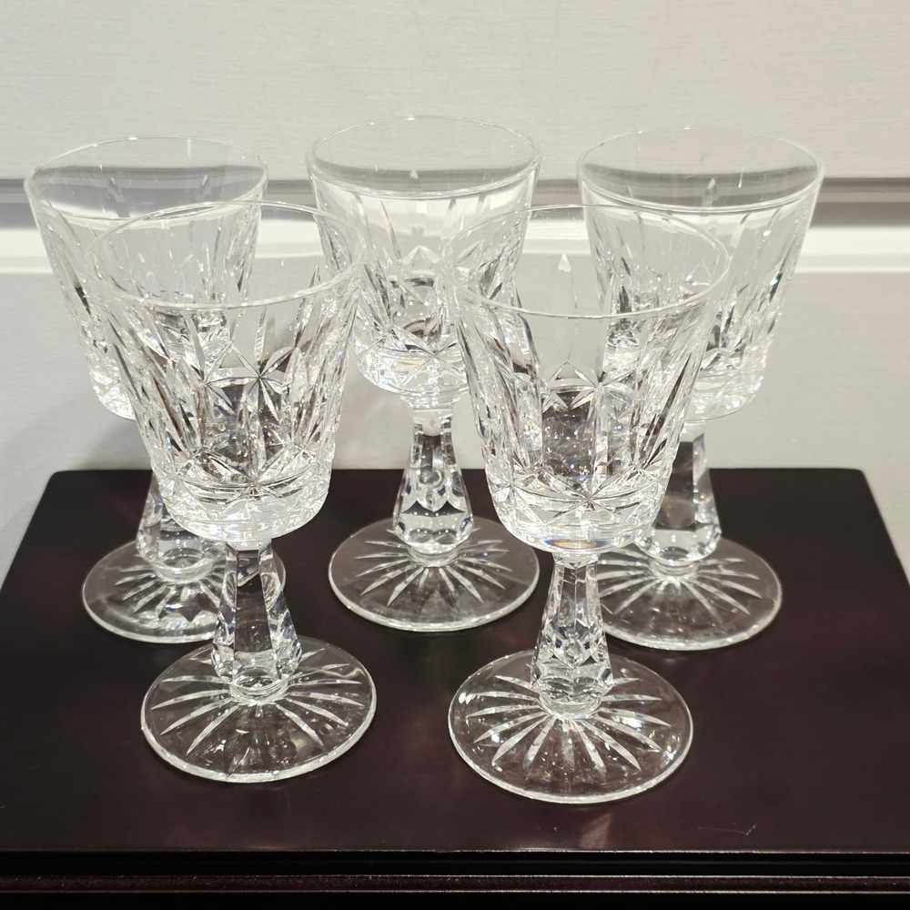 Waterford Rosslare Crystal Wine Glasses Port‎ Cordial Sherry Set of 5